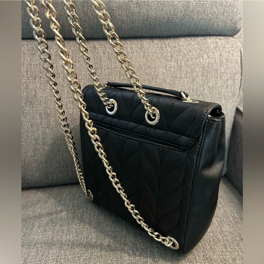kate spade Quilted Black Leather Chain Strap Backpack - Picture 6 of 10